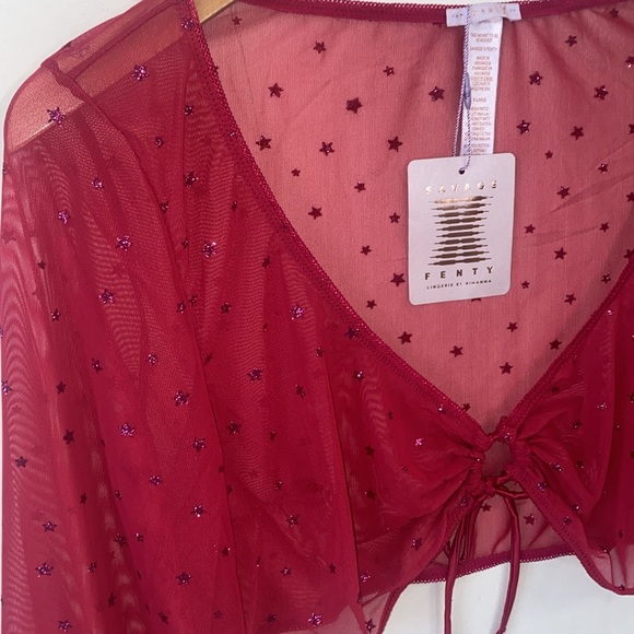 (B10) Savage X Fenty Gift Me More Red A Starry Night sleep top ONLY, Sz XL, NWT - Picture 9 of 14